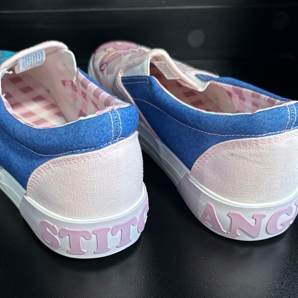 Stitch and Angel Pink and Blue Slip-On Sneakers - Picture 3 of 6